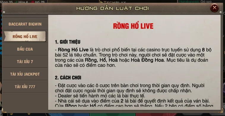 Rồng Hổ BigWin Livestream Tại B52 Club Game Bài Tốc Độ Kiếm Tiền Nhanh