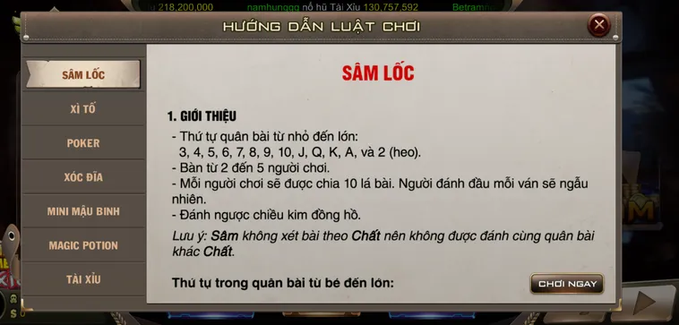 Sâm Lốc Tại B52 Club Trải Nghiệm Đẳng Cấp Đánh Bài Đổi Thưởng