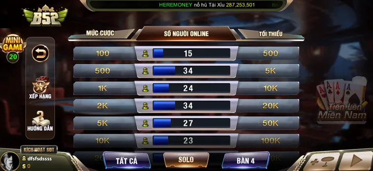 Tiến Lên Miền Nam Tại B52 Club Sát Phạt Cực Đã Nhận Thưởng Lớn